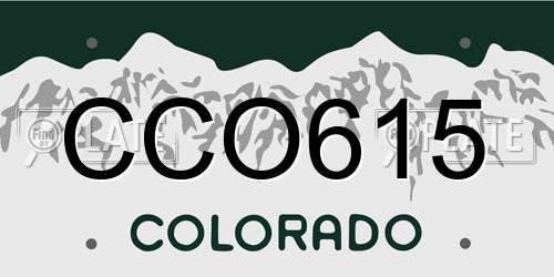 CCO615 Colorado License Plate