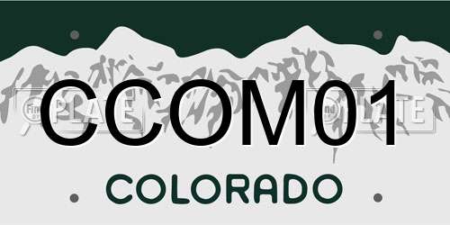 CCOM01 Colorado License Plate