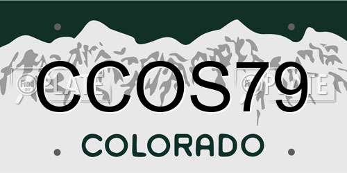 CCOS79 Colorado License Plate