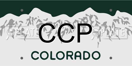 CCP Colorado License Plate