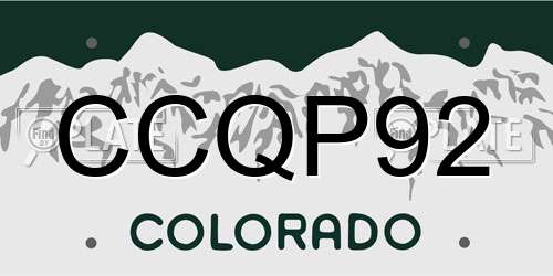 CCQP92 Colorado License Plate