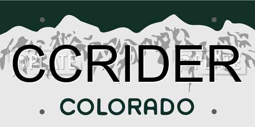 CCRIDER Colorado License Plate