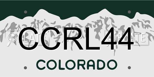CCRL44 Colorado License Plate