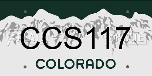 CCS117 Colorado License Plate