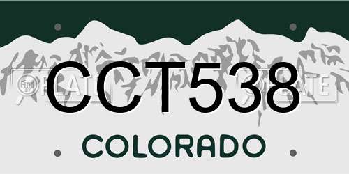 CCT538 Colorado License Plate