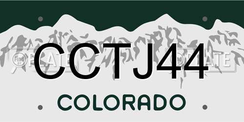 CCTJ44 Colorado License Plate