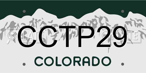CCTP29 Colorado License Plate