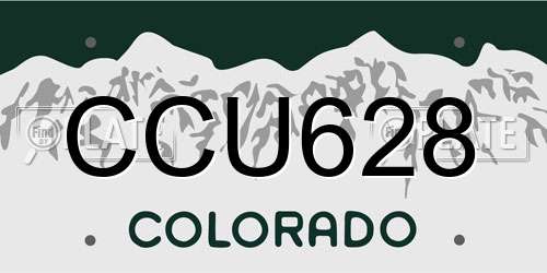 CCU628 Colorado License Plate