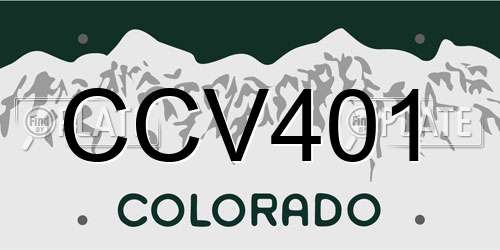CCV401 Colorado License Plate