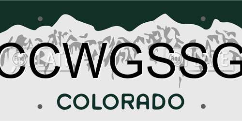 CCWGSSG Colorado License Plate