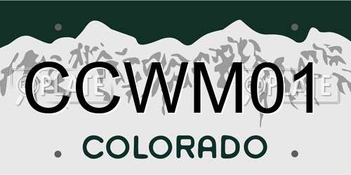 CCWM01 Colorado License Plate