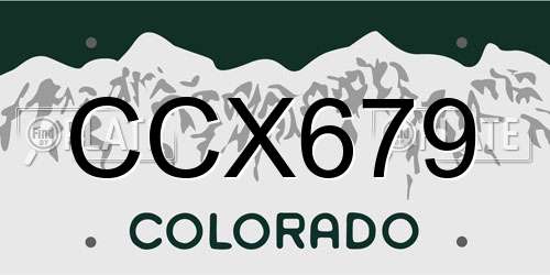 CCX679 Colorado License Plate
