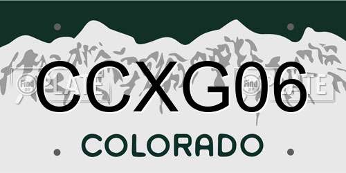 CCXG06 Colorado License Plate