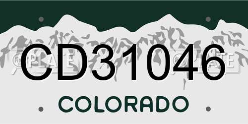 CD31046 Colorado License Plate