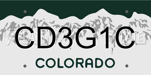 CD3G1C Colorado License Plate