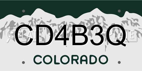 CD4B3Q Colorado License Plate