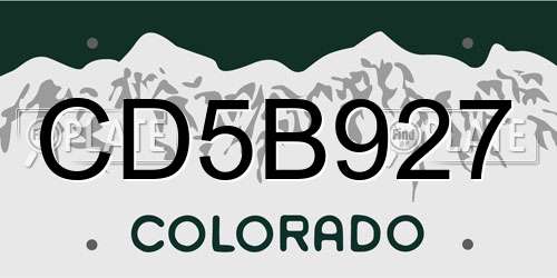 CD5B927 Colorado License Plate