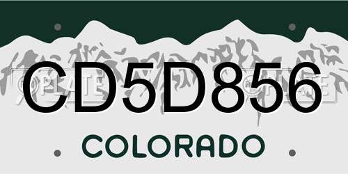 CD5D856 Colorado License Plate