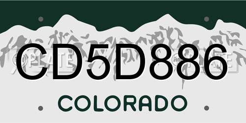 CD5D886 Colorado License Plate