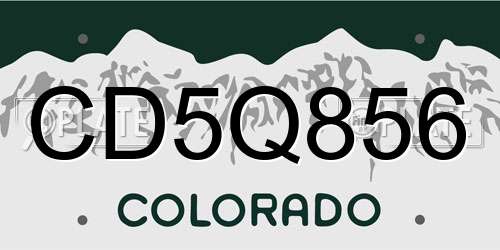 CD5Q856 Colorado License Plate