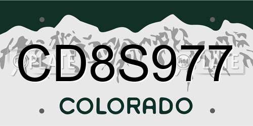 CD8S977 Colorado License Plate