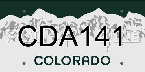 CDA141 Colorado License Plate