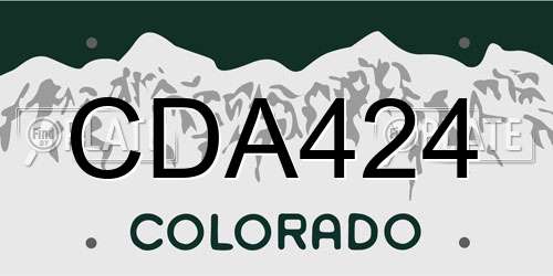 CDA424 Colorado License Plate