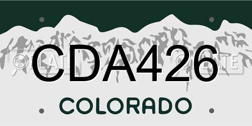 CDA426 Colorado License Plate