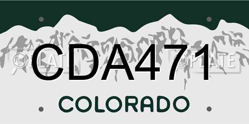 CDA471 Colorado License Plate