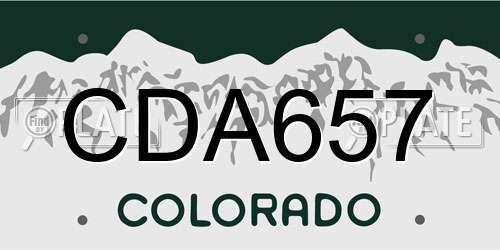 CDA657 Colorado License Plate