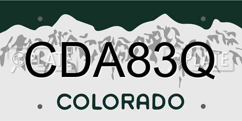 CDA83Q Colorado License Plate