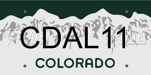 CDAL11 Colorado License Plate