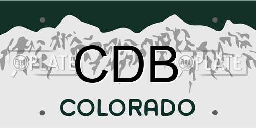 CDB Colorado License Plate
