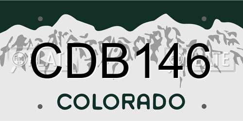 CDB146 Colorado License Plate