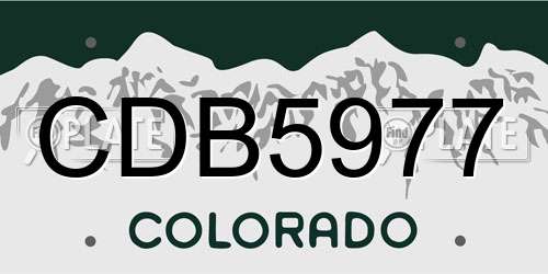 CDB5977 Colorado License Plate