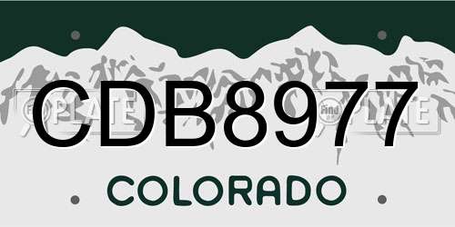CDB8977 Colorado License Plate