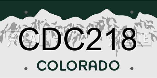 CDC218 Colorado License Plate