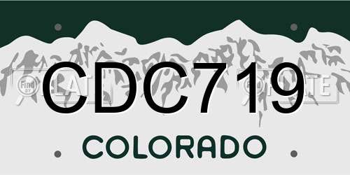 CDC719 Colorado License Plate