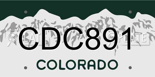 CDC891 Colorado License Plate