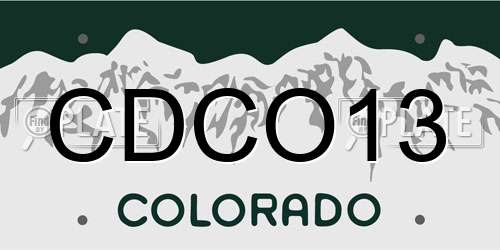 CDCO13 Colorado License Plate