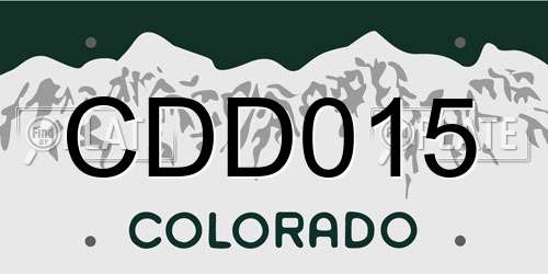 CDD015 Colorado License Plate