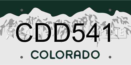 CDD541 Colorado License Plate