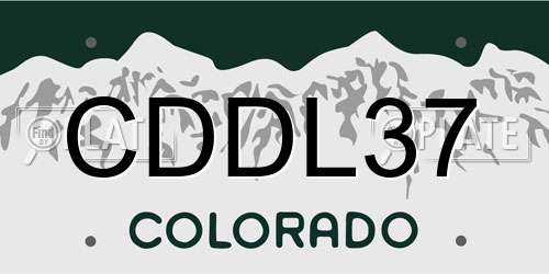 CDDL37 Colorado License Plate