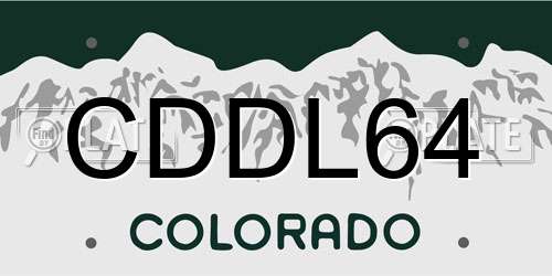 CDDL64 Colorado License Plate