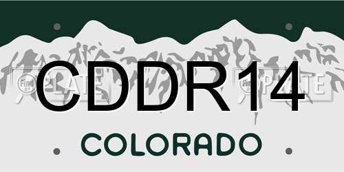 CDDR14 Colorado License Plate