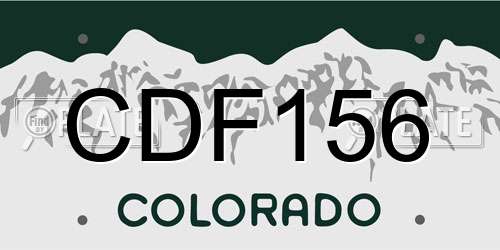 CDF156 Colorado License Plate