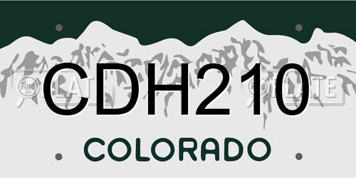CDH210 Colorado License Plate
