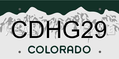 CDHG29 Colorado License Plate