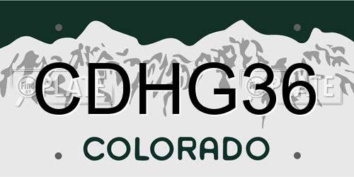 CDHG36 Colorado License Plate