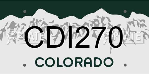 CDI270 Colorado License Plate